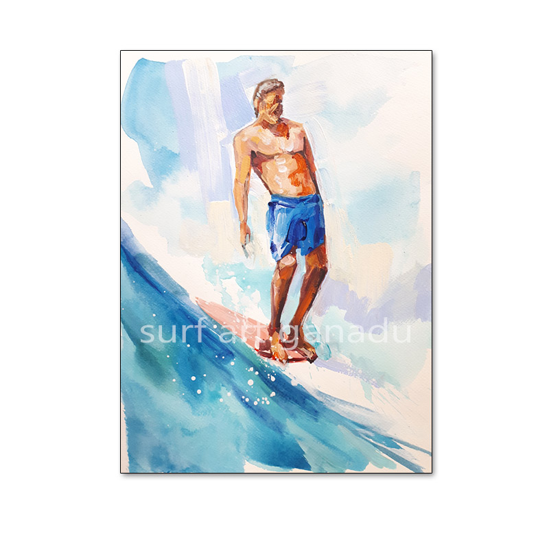SMALL PAINTING-hang ten – Surf Art Ganadu Original Paintings